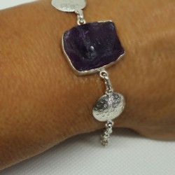Silver amethyst bracelet Bella