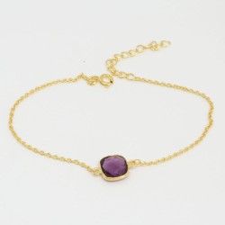 Golden chain bracelet Amethyst