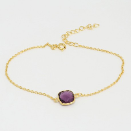 Golden chain bracelet Amethyst