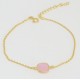 Golden chain bracelet pink Chalcedony