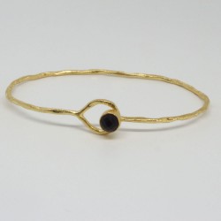 Bracelet jonc Onyx noire Nubia