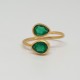 Bague dorée Onyx vert