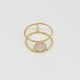 Bague dorée calcédoine rose Carla