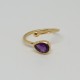 Bague dorée Améthyste