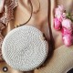 white round rattan bag