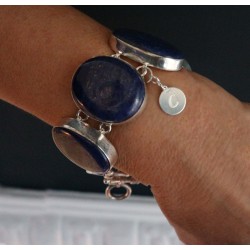 silver lapis lazuli bracelet Linda