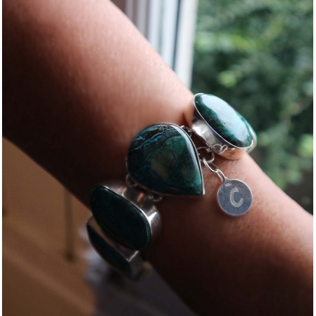silver chrysocolla bracelet Azura