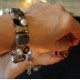 Bracelet argent grenat et perles
