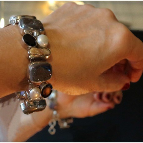 silver garnet bracelet Diva