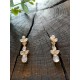 silver earings with moonstone gems