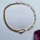 collier doré maille trombone mousqueton