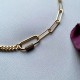 collier doré maille trombone mousqueton