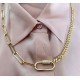 collier doré maille trombone mousqueton