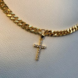 collier doré pendentif croix