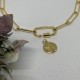 collier doré maille trombone mousqueton