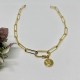 collier doré maille trombone mousqueton