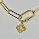 collier doré maille trombone mousqueton