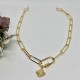 collier doré maille trombone mousqueton