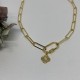 collier doré maille trombone mousqueton