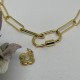 collier doré maille trombone mousqueton