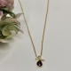 collier doré goute prune