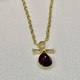 collier doré goute prune