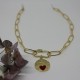 collier doré maille trombone mousqueton