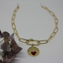 golden chain necklace heart pendant