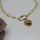 collier doré maille trombone mousqueton