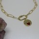 golden chain necklace heart pendant