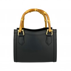 Sac cuir noir bambou Jude