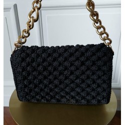 white round rattan bag